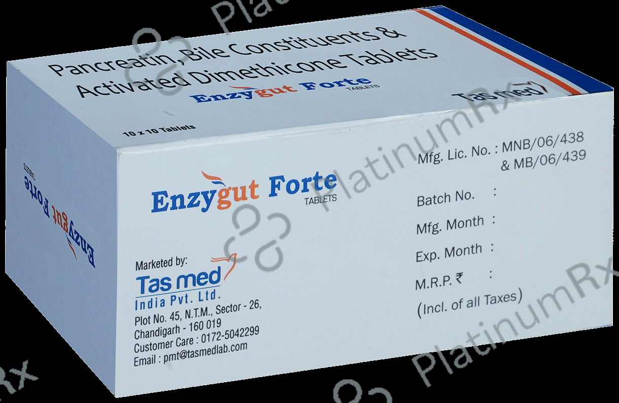Enzygut Forte 192mg/25mg/40mg Tablet