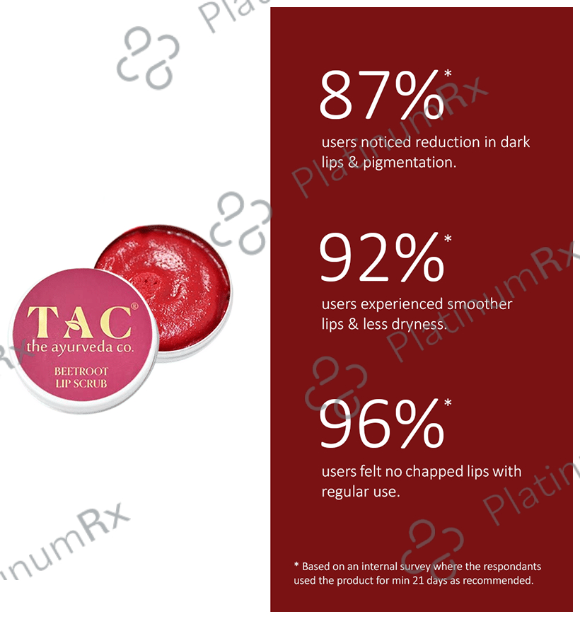 TAC The Ayurveda Co. Beetroot Lip Scrub for Dry & Chapped Lips
