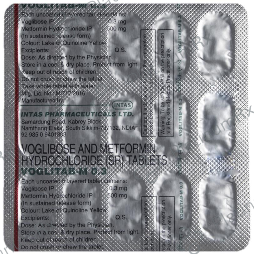 Voglitab M SR 500/0.3mg Tablet 15s
