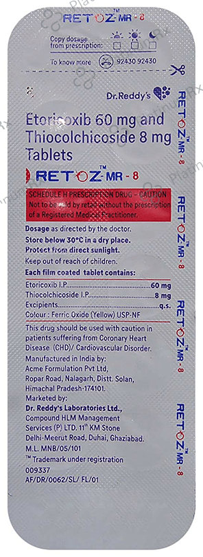 Retoz MR 60/8mg Tablet 10s