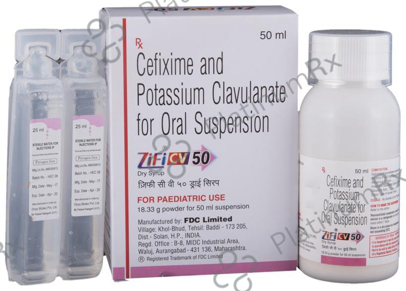 Zifi CV 50 Dry Syrup 50 Powder for Oral Suspension