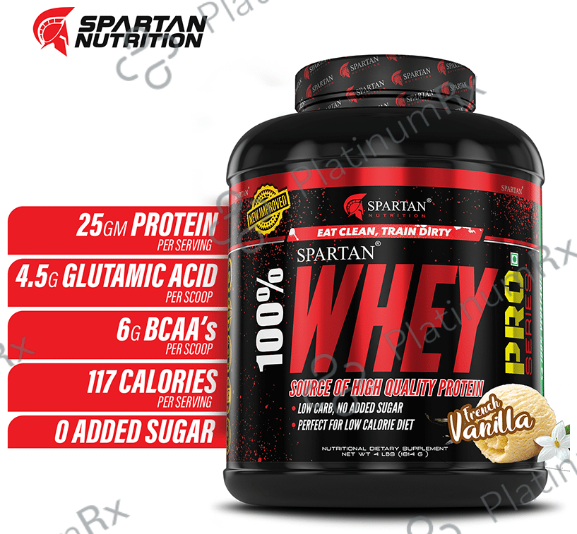 Spartan Nutrition 100% Whey Protein Pro Powder French Vanilla 1814 gm