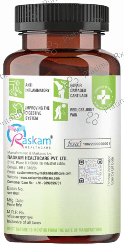 Raskam Healthcare Cissus Quadrangularis 1000mg Veg Capsule
