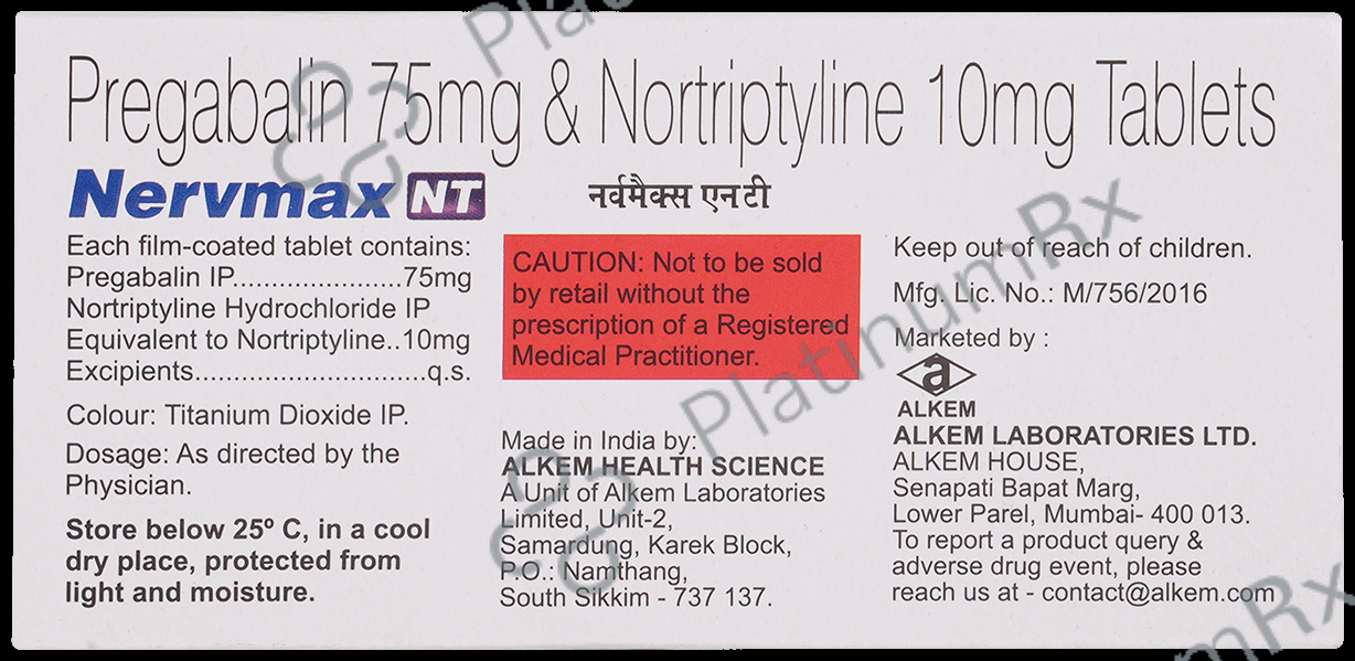 Nervmax NT 75mg/10mg Tablet