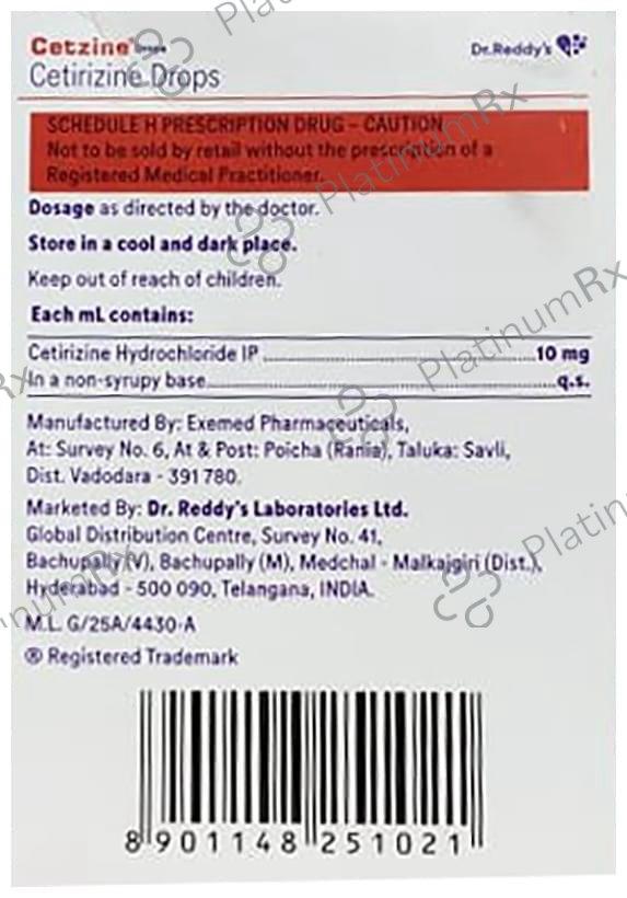 Cetzine 10mg Oral Drops 10ml