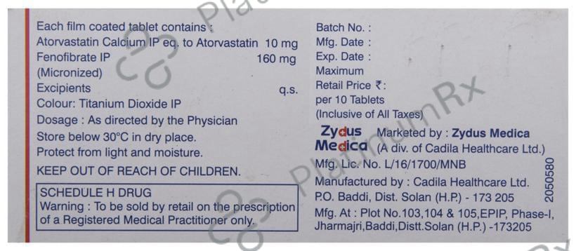 Atorva TG 10/160mg Tablet 10s