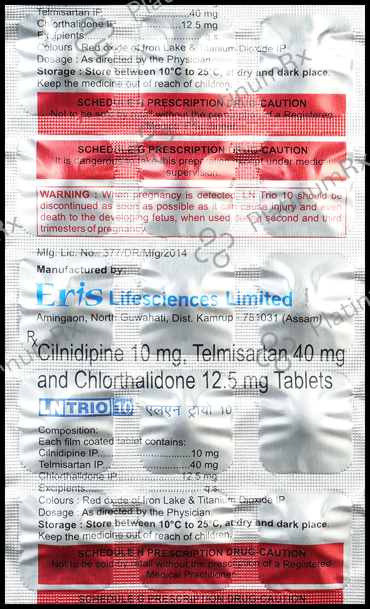 Lntrio 10 12.5/10/40mg Tablet 15s