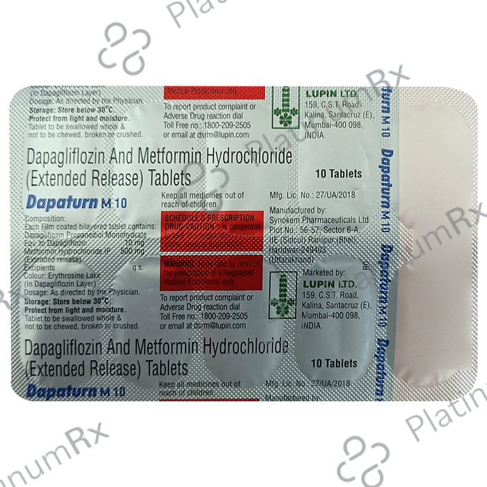 Dapaturn M 10/500mg Tablet ER 10s