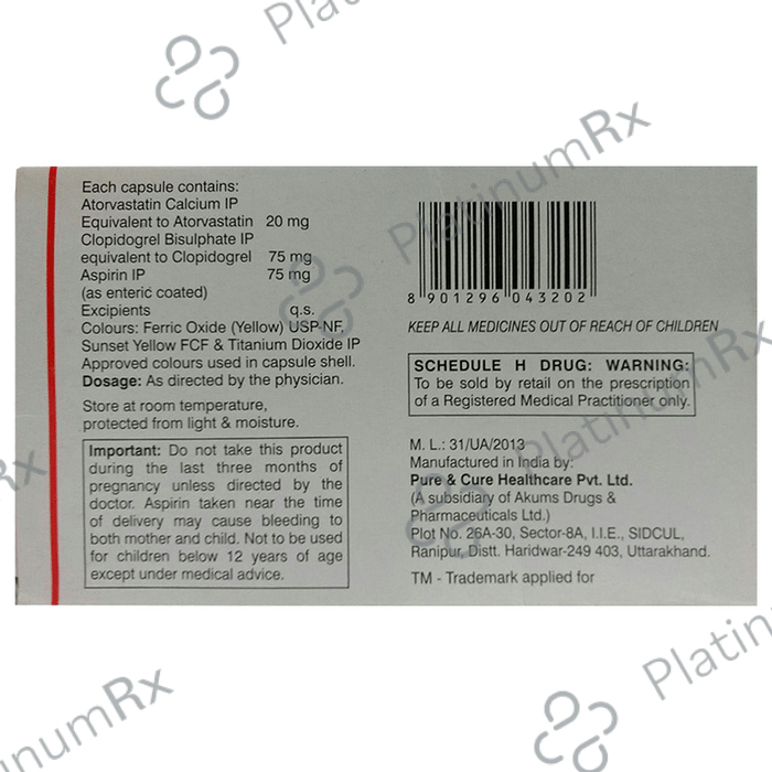 Storva Gold 20/75/75mg Capsule 10s