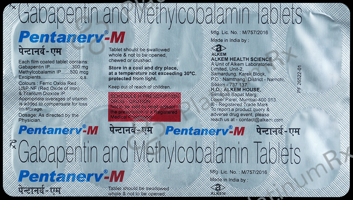 Pentanerv M 300mg/500mcg Tablet 10s