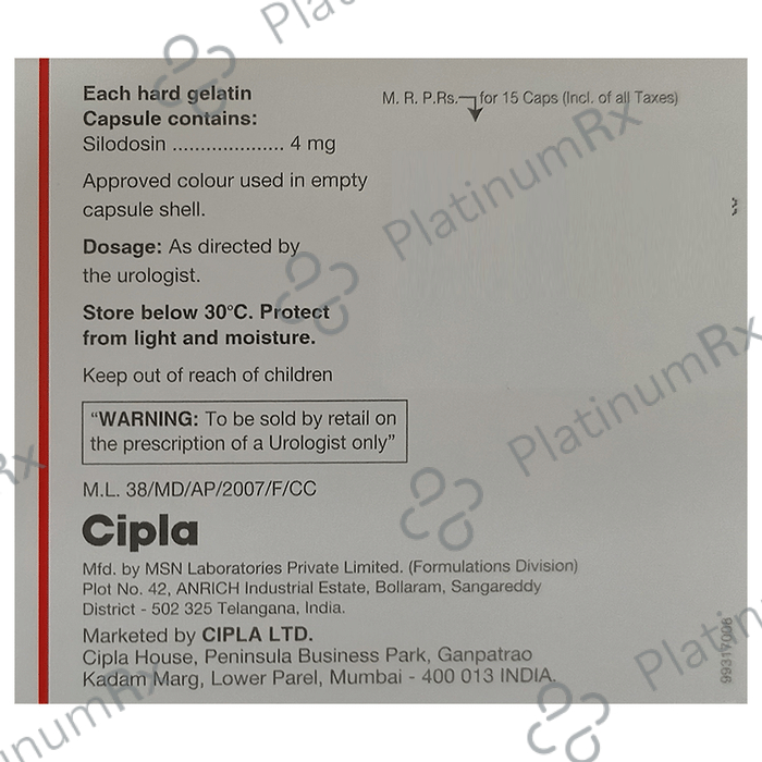 Silofast 4mg Capsule 15s