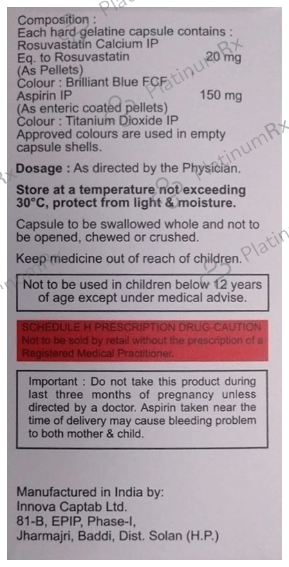 Rosloy ASP 20mg/150mg Capsule 15 Capsule
