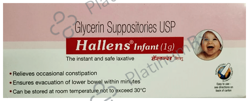 Hallens Glycerin Infant 1gm Suppository 7 suppositories