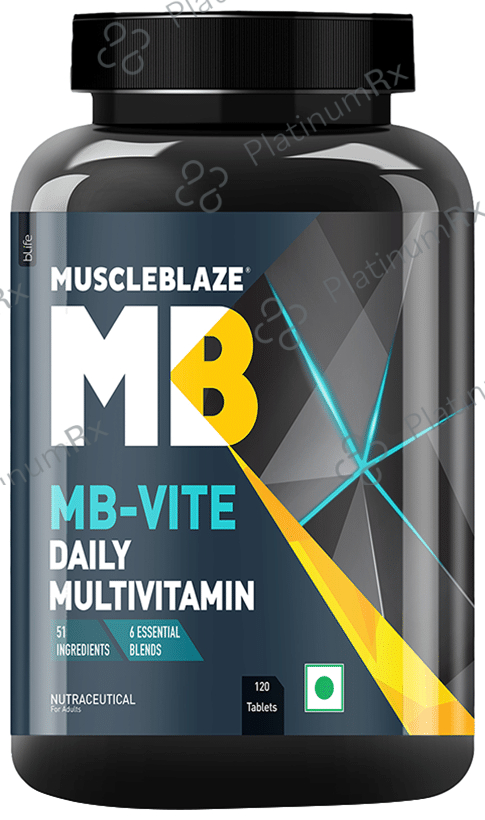 MuscleBlaze MB-Vite Multivitamin - With Amino Acids, Pre & Probiotic Blend - For Energy, Gut Health & Immunity - Tablet 120 tablets