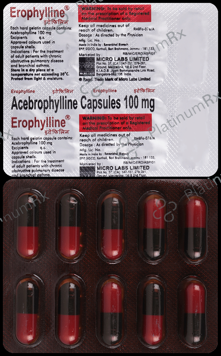 Erophylline 100mg Capsule