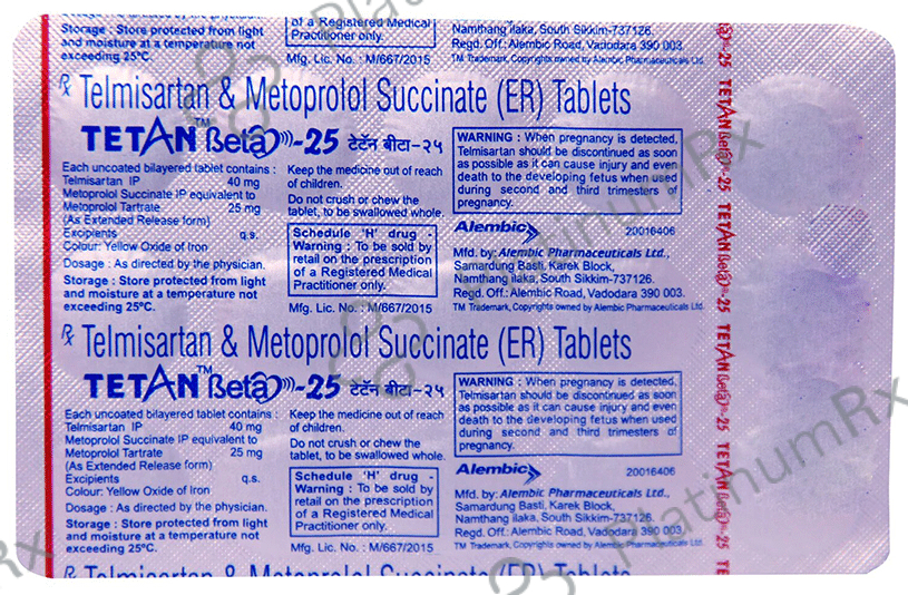 Tetan Beta 25mg Tablet ER 15s