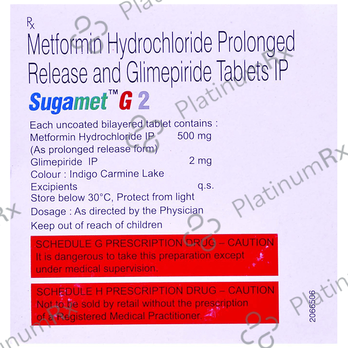 Sugamet G 2/500mg Tablet PR 10s