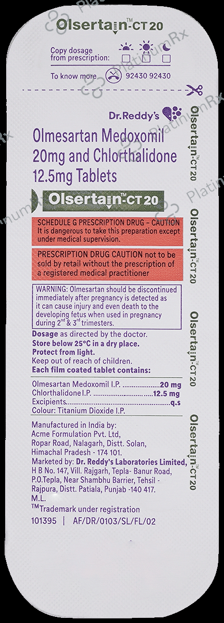 Olsertain-CT 20 Tablet