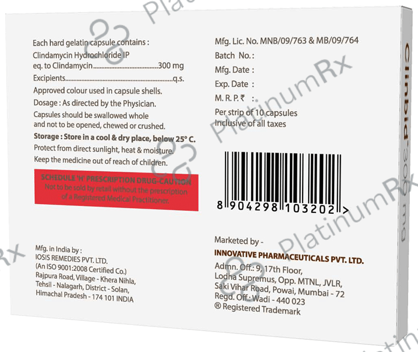 Clinbid 300mg Capsule 10 Capsule Innovative Pharma
