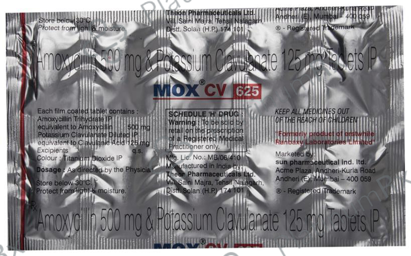 Mox CV 625 500/125mg Tablet 10s