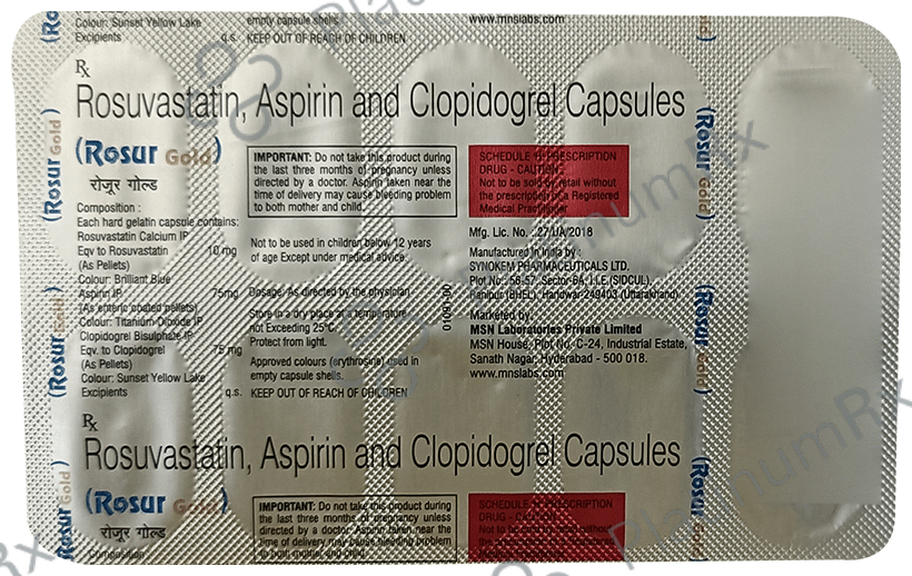 Rosur Gold 10/75/75mg Capsule 10s