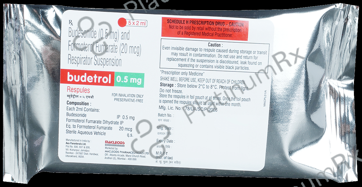 Budetrol 0.5mg/20mcg Respule 5s