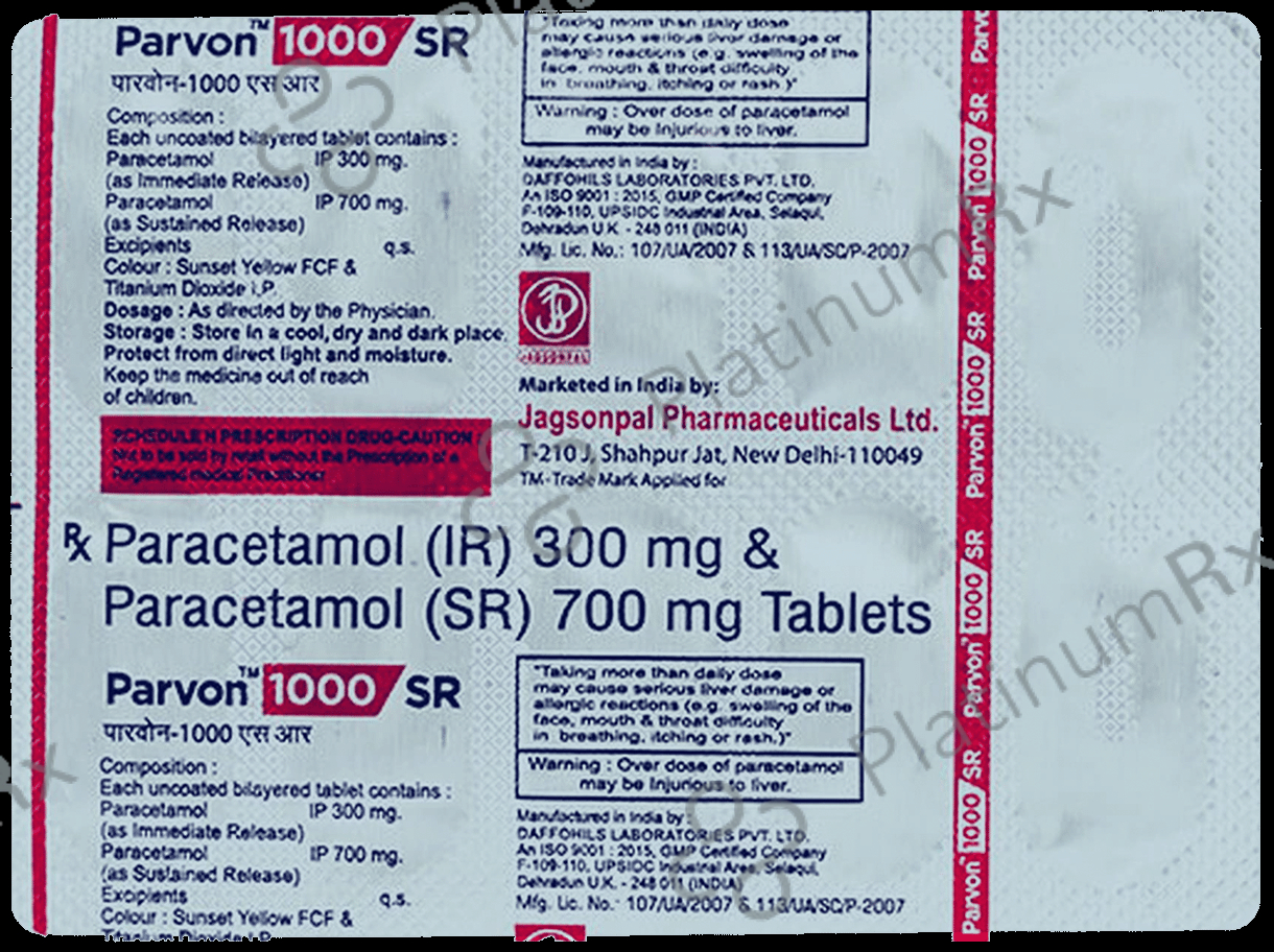 Parvon 1000/300mg SR Tablet 10s