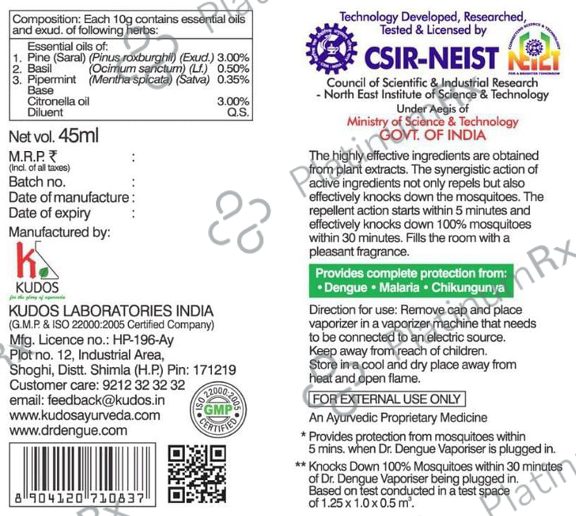 Dr. Dengue Herbal Mosquito Repellent Vaporiser