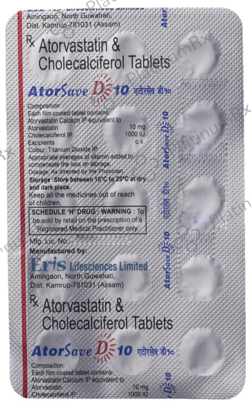 Atorsave D 10mg/1000IU Tablet 15s