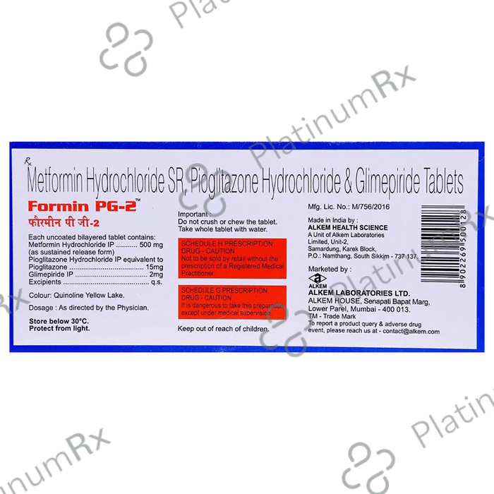 Formin PG 2/500/15mg Tablet SR 15s