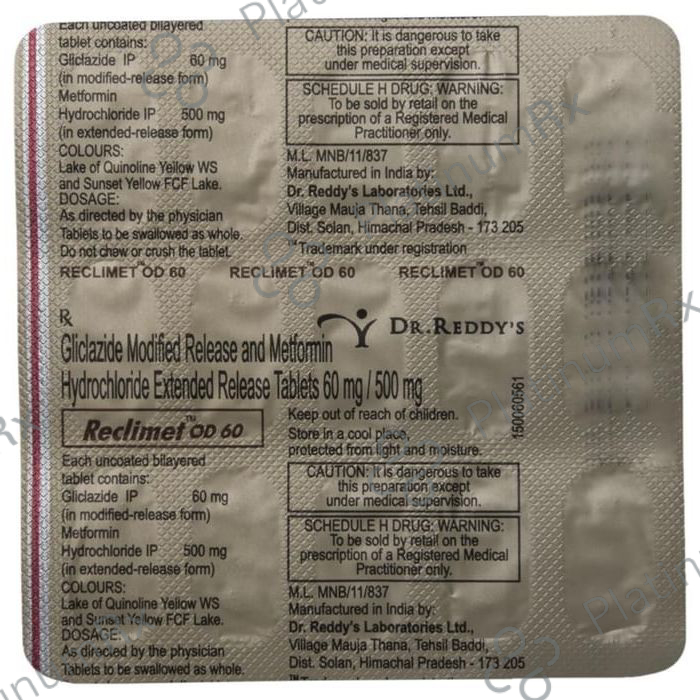 Reclimet OD 60/500mg Tablet 15s