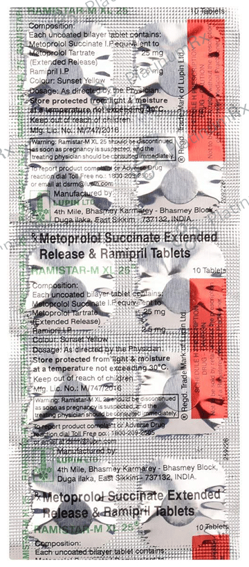 Ramistar M 25/2.5mg Tablet XL 10s