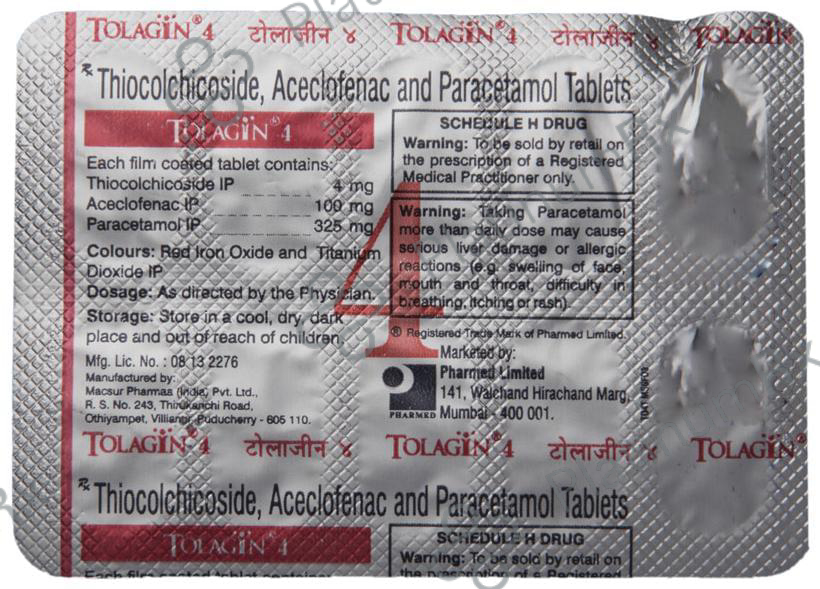 Tolagin 4 100/325/4mg Tablet 10s