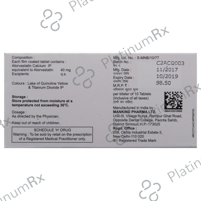 Lipikind 40mg Tablet 10s