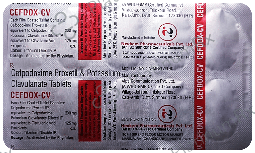 Cefdox CV 200mg/125mg Tablet 10 Tablet