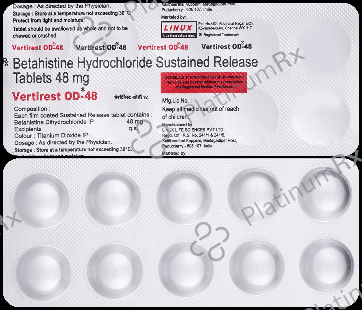 Vertirest OD 48mg Tablet 10s