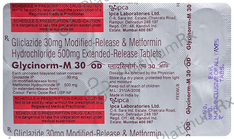 Glycinorm M 30/500mg Tablet ER 10s