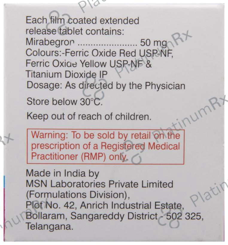Mirbeg 50mg Tablet ER 10s