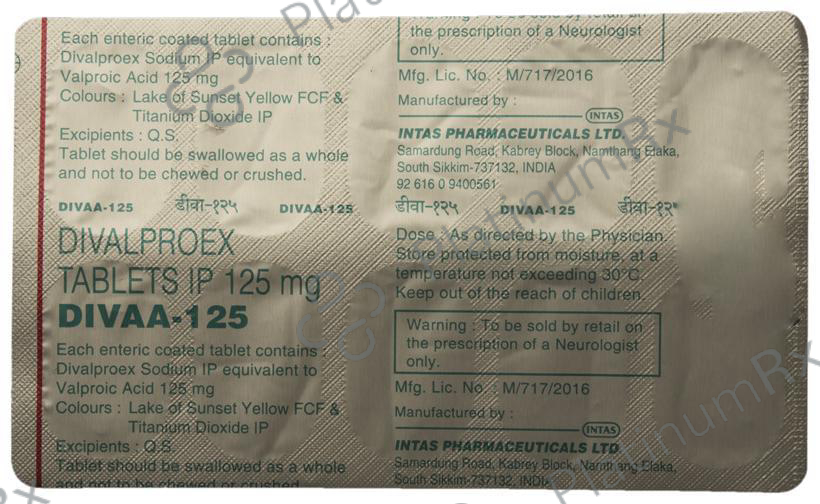 Divaa 125mg Tablet 10s