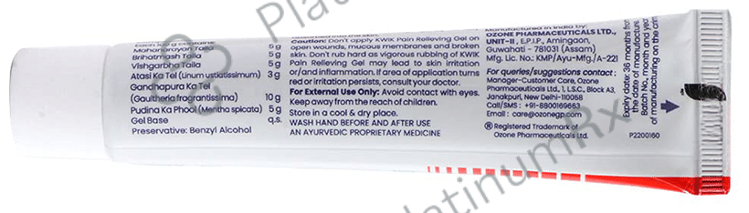 Ozone Kwik Pain Relieving Gel