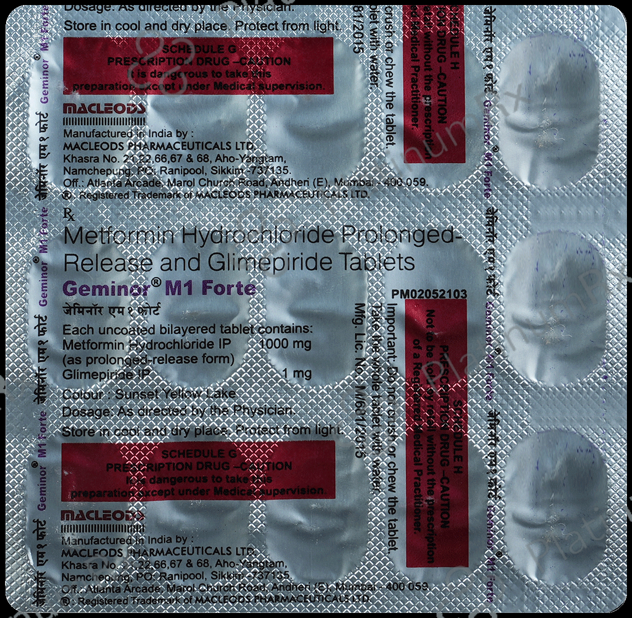 Geminor M1 Forte 1/1000mg Tablet PR 15s