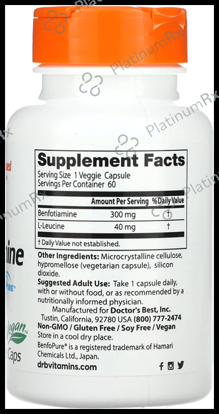 Doctor's Best Benfotiamine 300 with BenfoPure Veggie Capsule