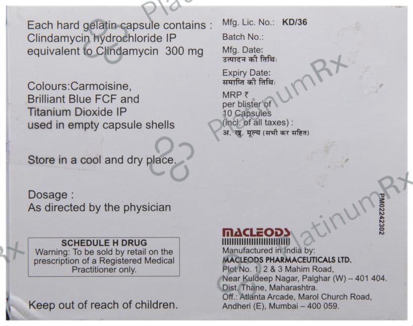Clindasure 300mg Capsule 10s