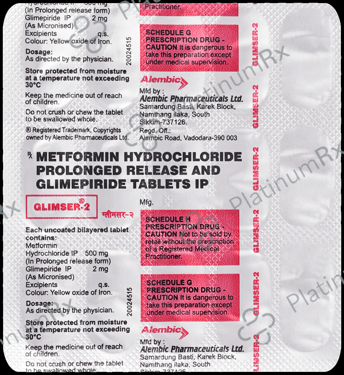 Glimser 2/500mg Tablet PR 15s