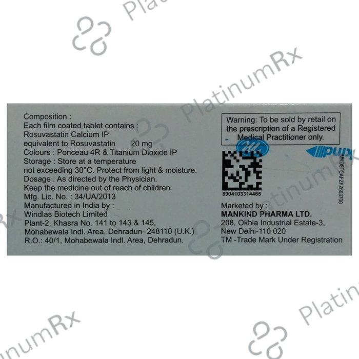 Lipirose 20mg Tablet 10s