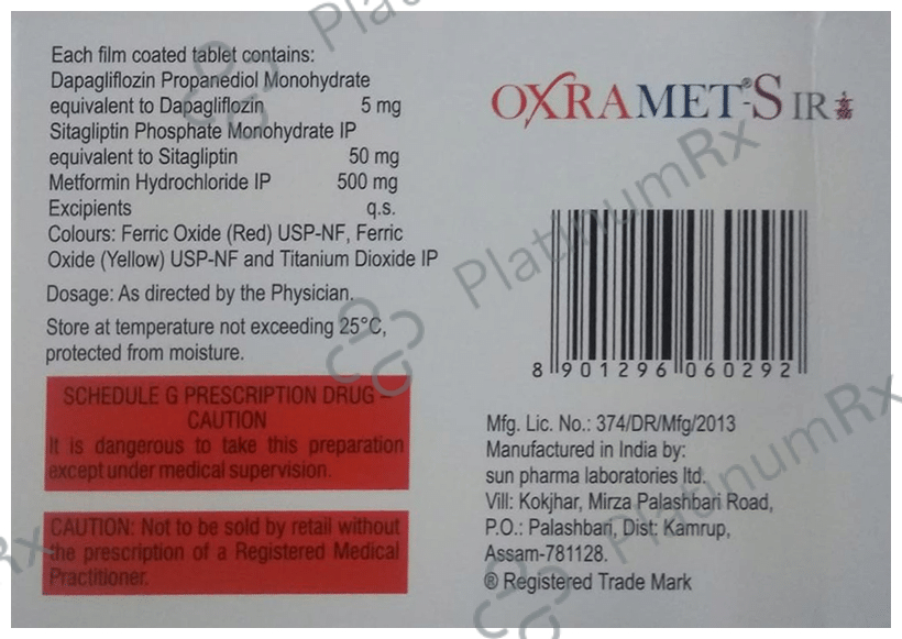Oxramet S IR 5/50/500mg Tablet 7s