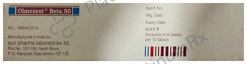 Olmezest Beta 20/50mg Tablet ER 10s