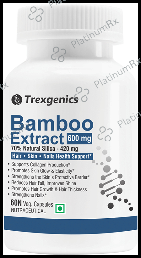 Trexgenics Bamboo Extract 70% Natural Silica 600mg Veg Capsule