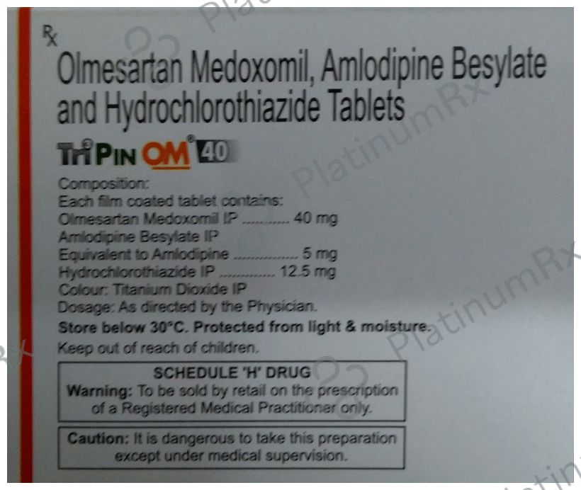 Tripin OM 40 5/12.5/40mg Tablet 10s