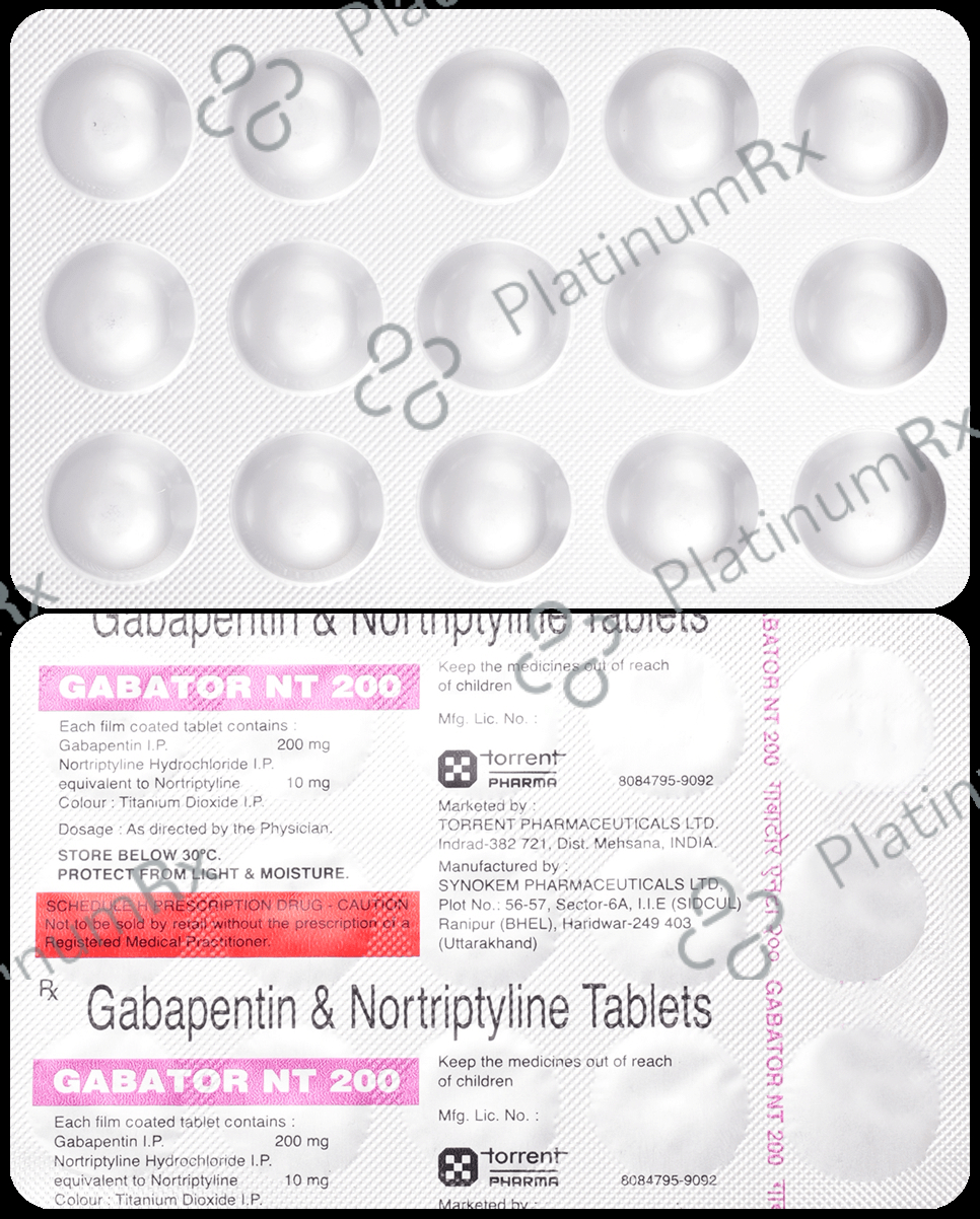 Gabator NT 200/10mg Tablet 15s
